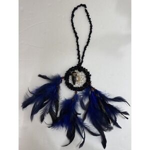 Black Obsidian Stone‎ Arrowhead Indian Dreamcatcher Feathers Handcrafted LARGE